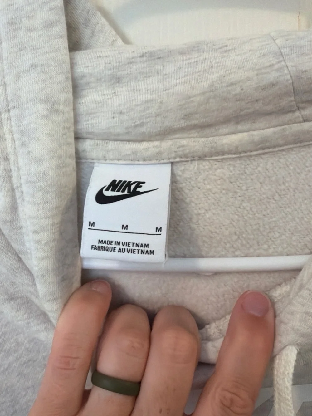 Nike Light Gray Crewneck Hoodie with White Logo